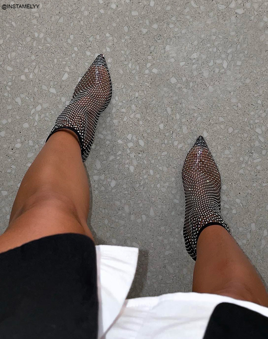 Bottine en strass transparentes