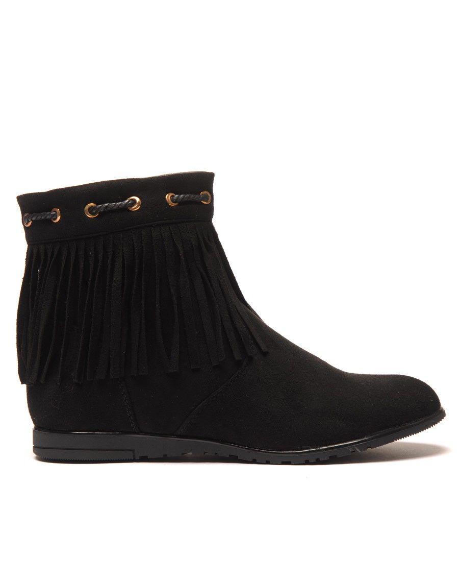 Bottine noire frange