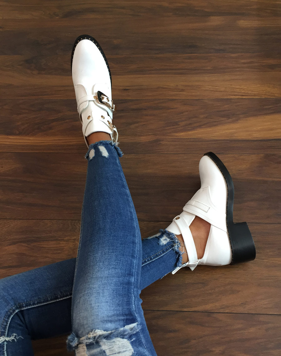 Bottines ajourées blanches