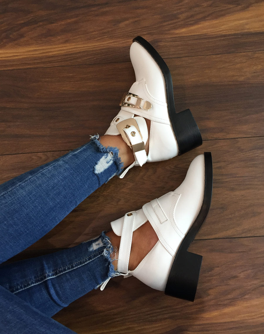 Bottines ajourées blanches