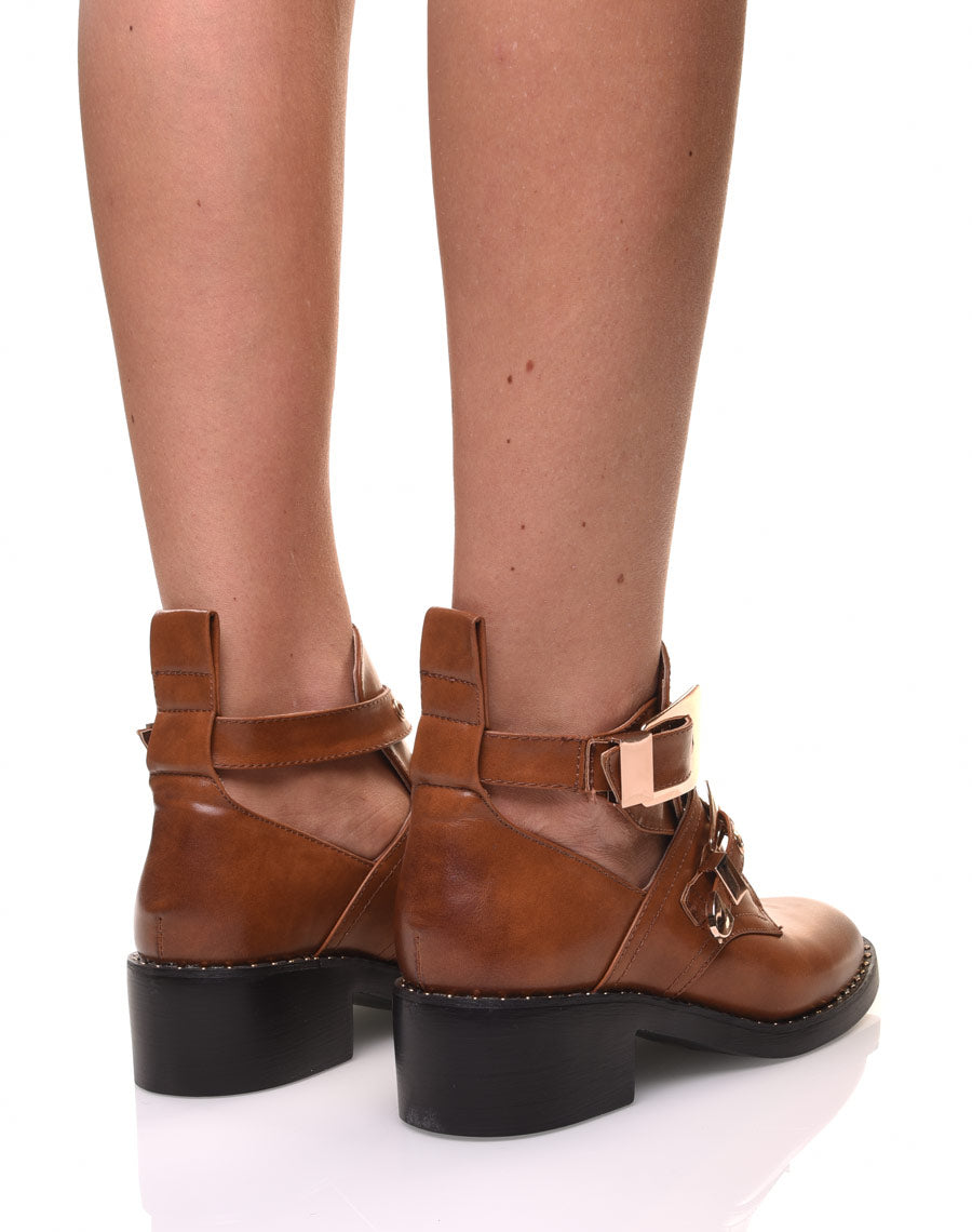 Bottines ajourées camel