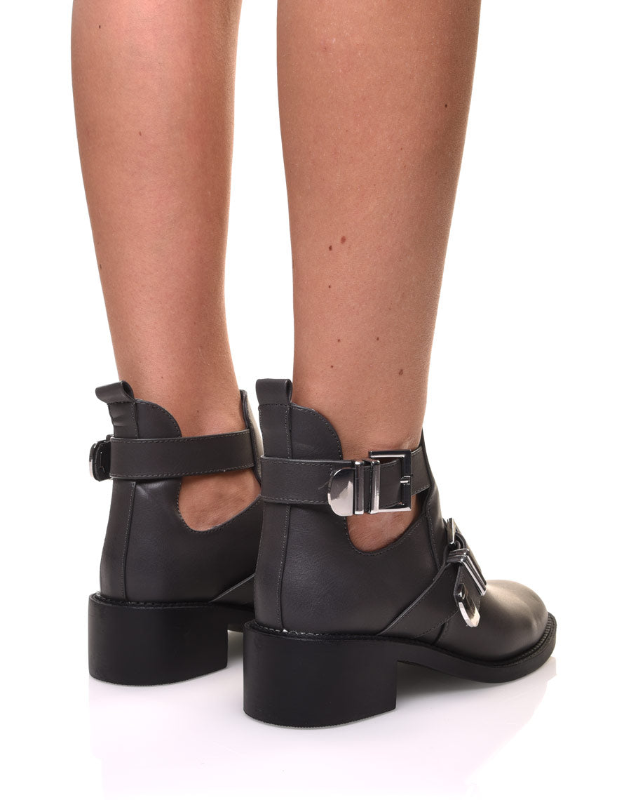 Bottines ajourées grises