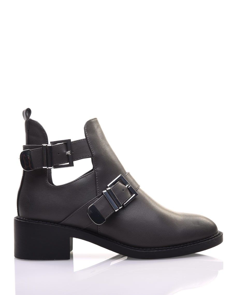 Bottines ajourées grises