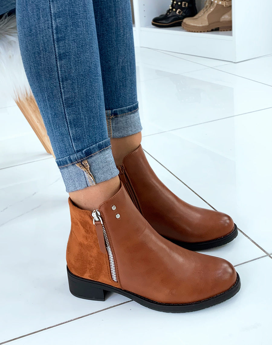 Bottines basses camel