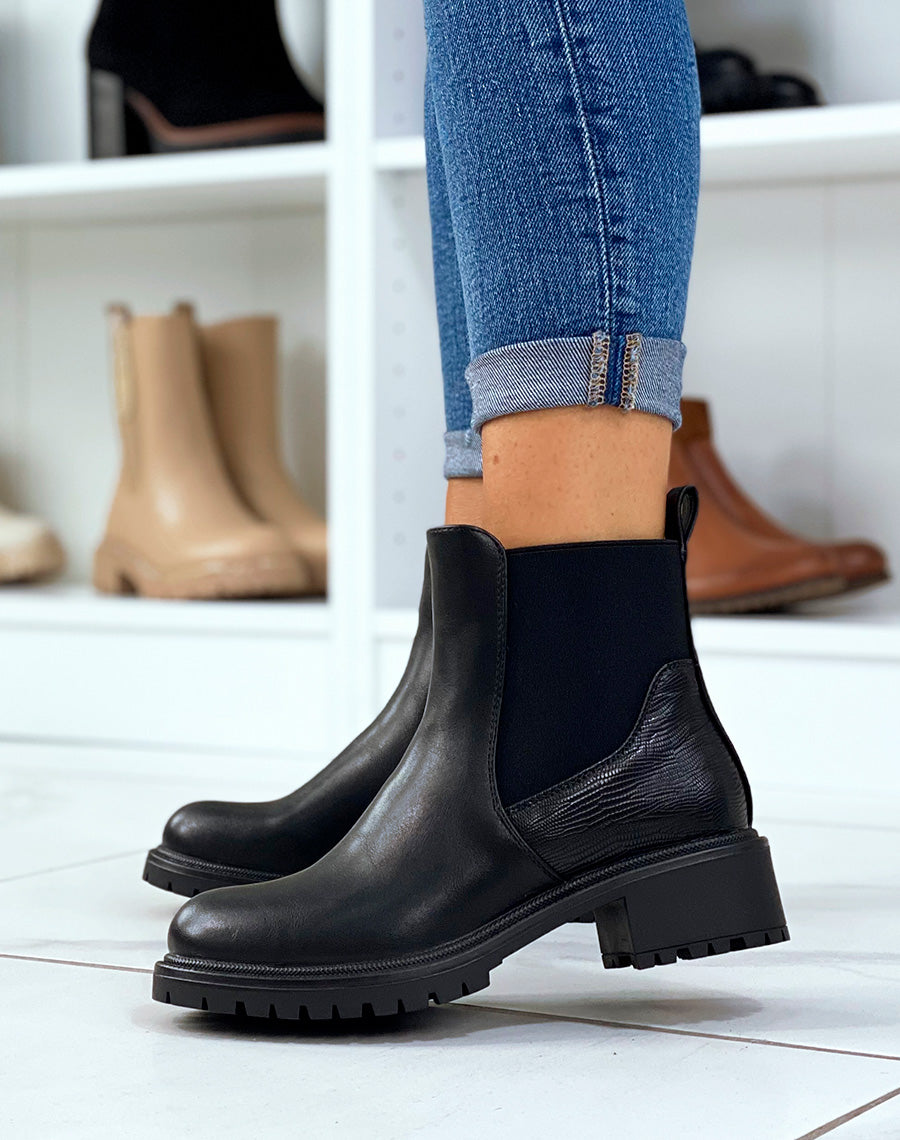 Bottines basses noires à élastique