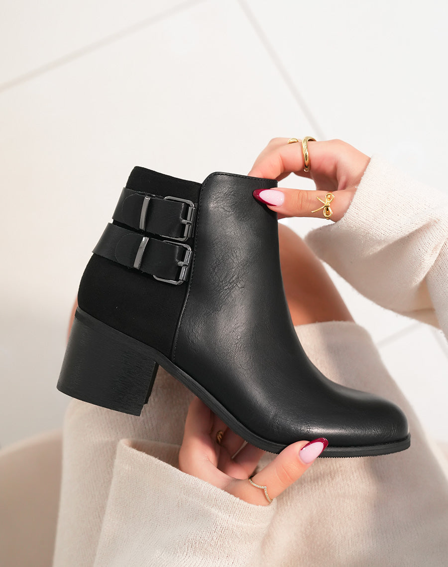Bottines basses noires à talons