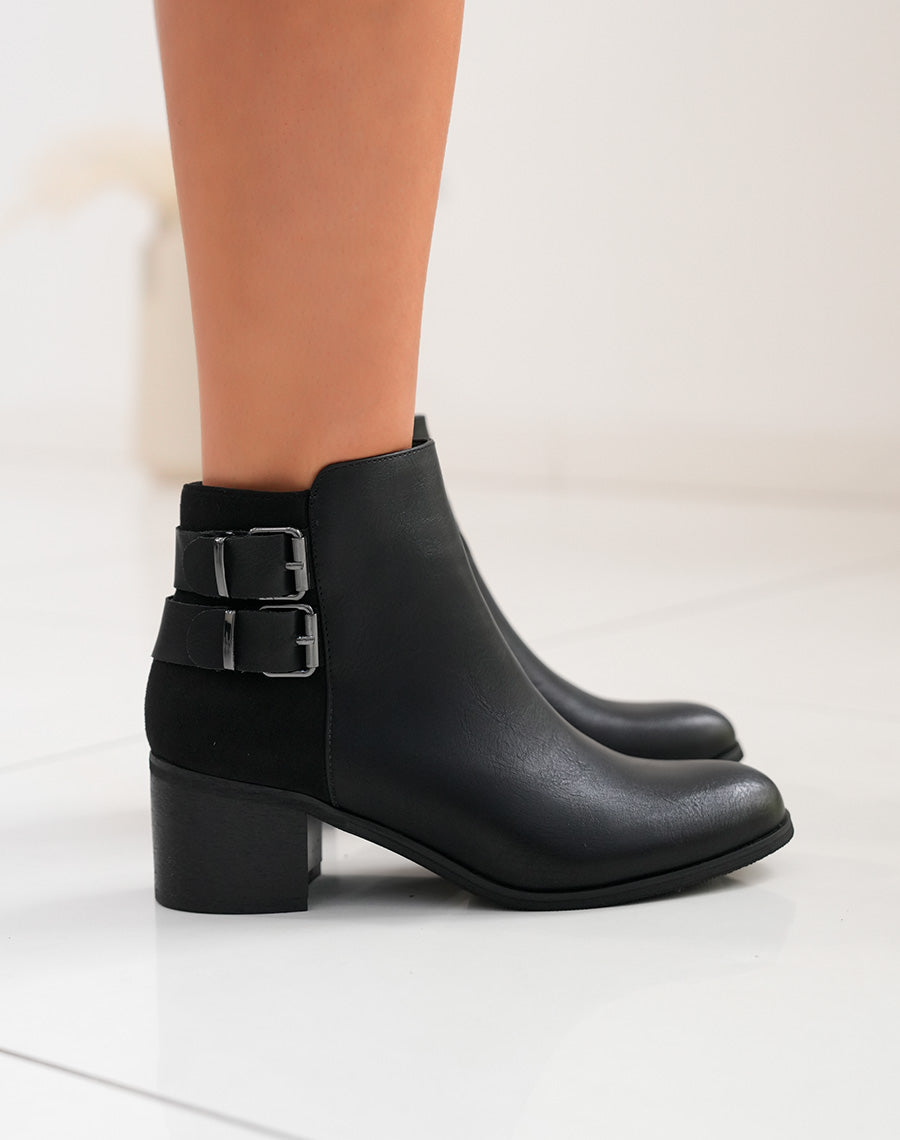 Bottines basses noires à talons
