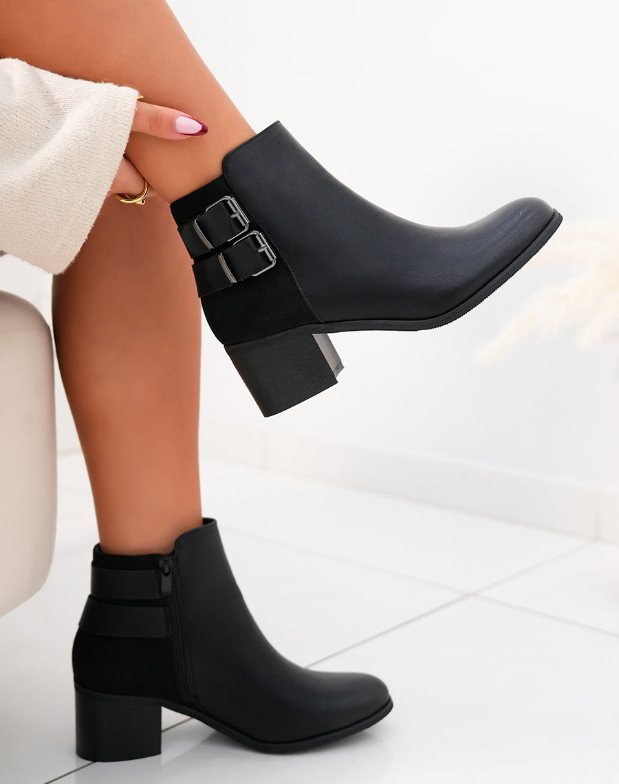 Bottines basses noires à talons