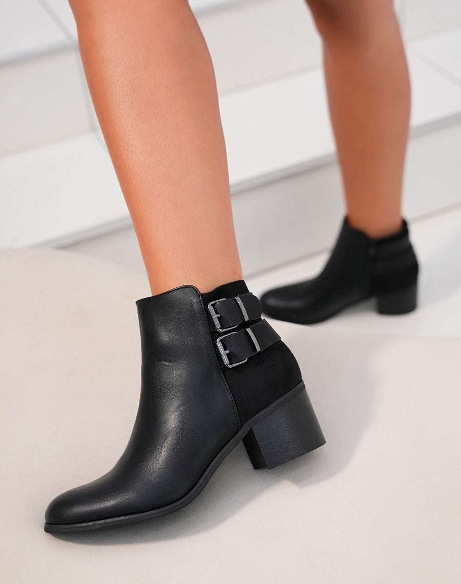 Bottines basses noires à talons