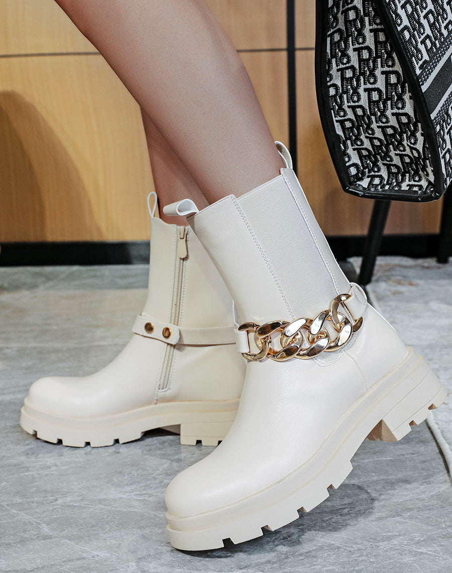 Bottines beiges avec élastique