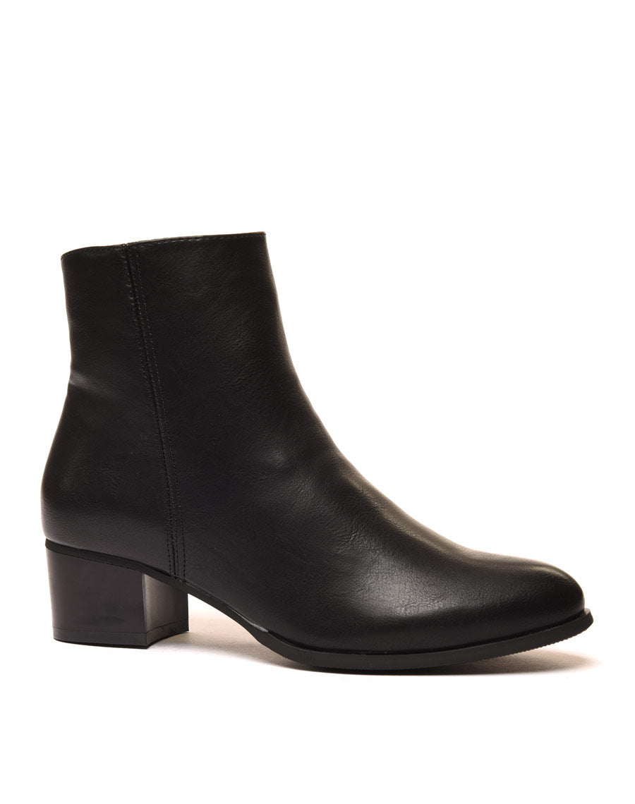 Bottines bi matières noires