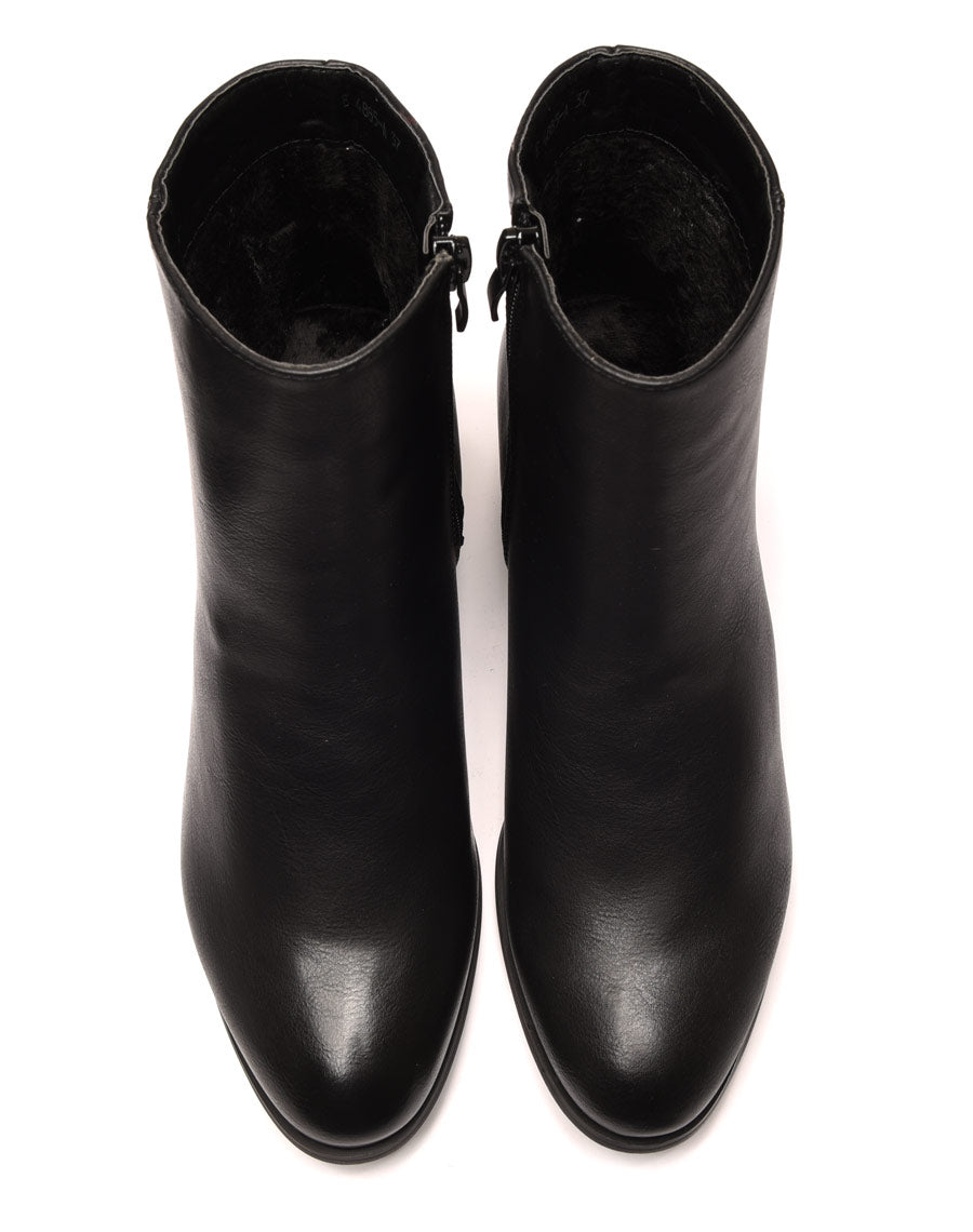 Bottines bi matières noires