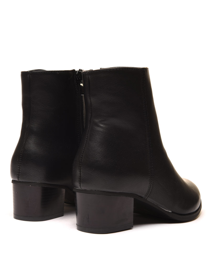 Bottines bi matières noires
