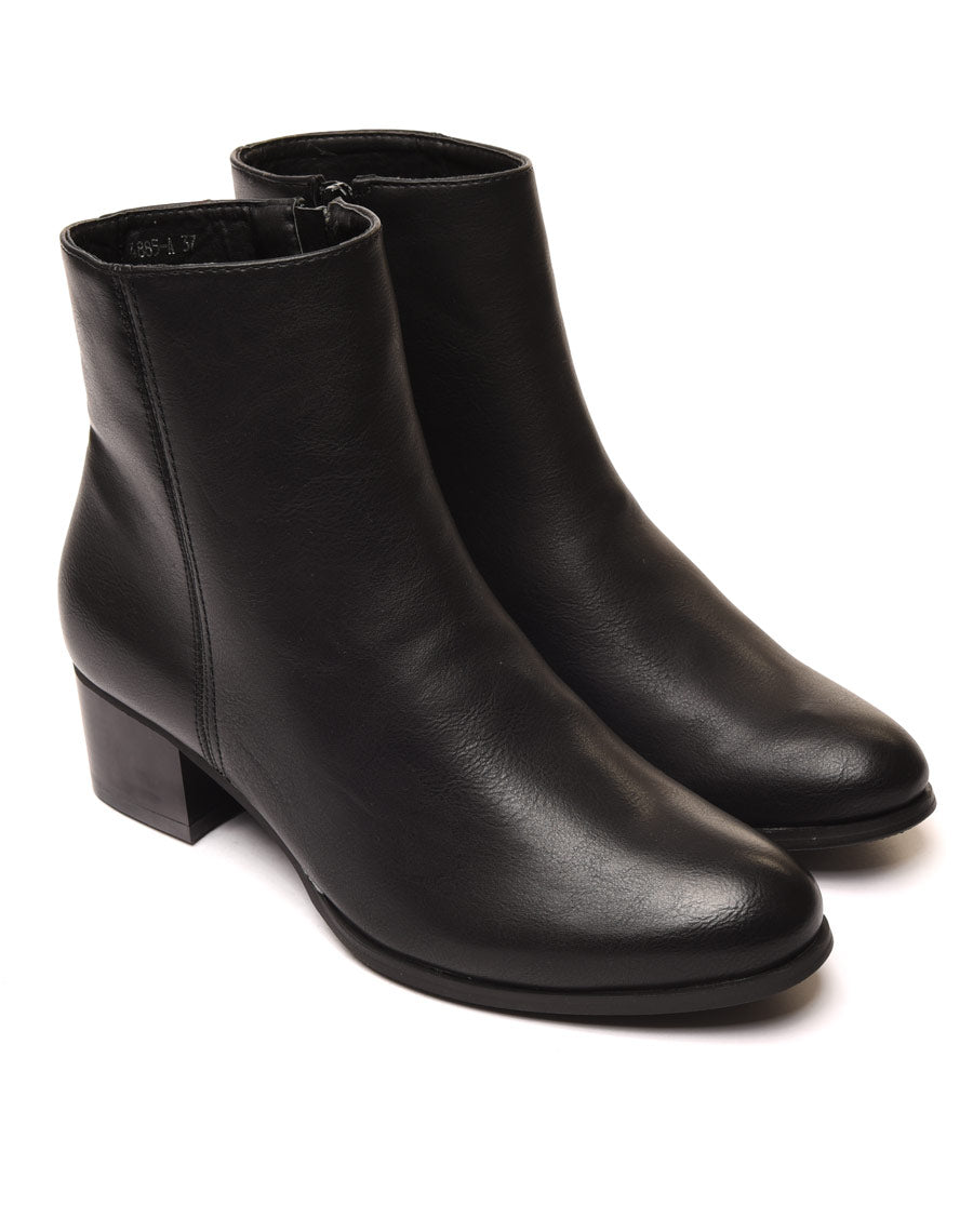 Bottines bi matières noires