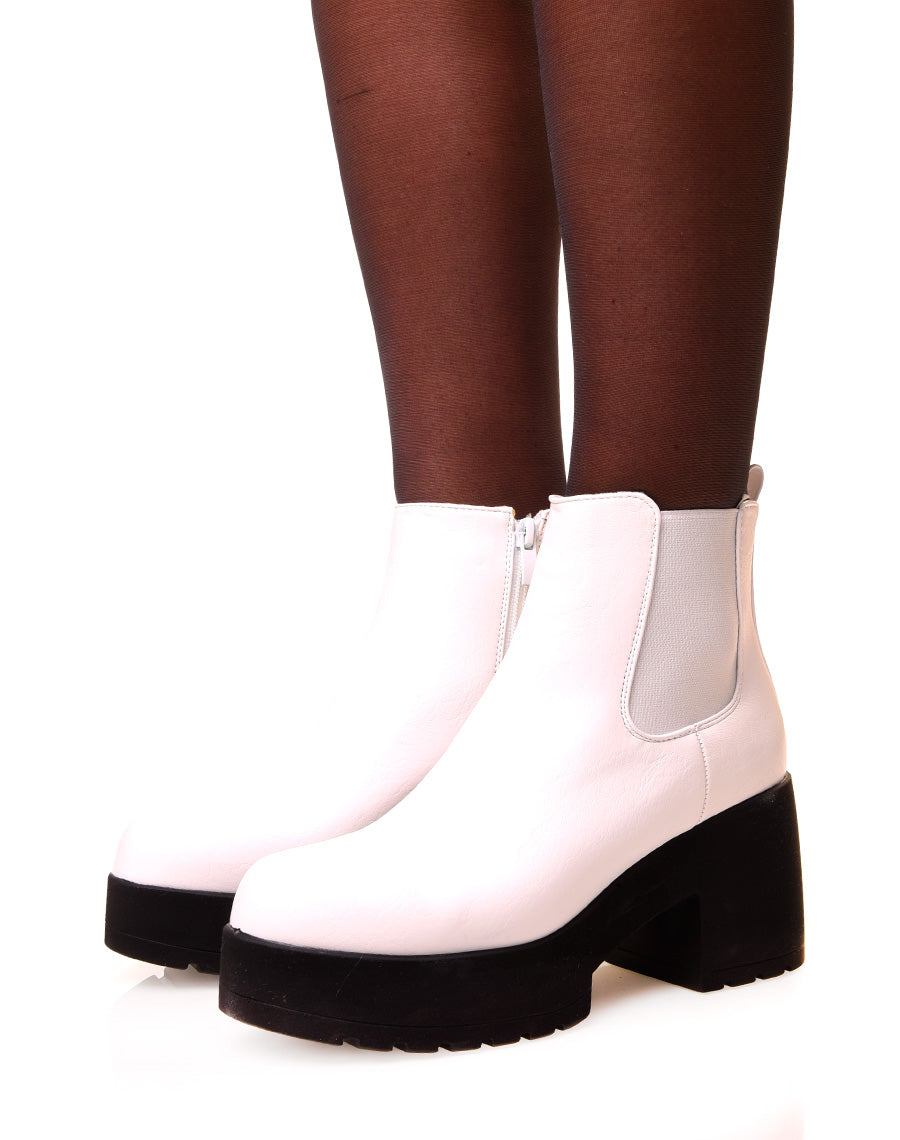 Bottines blanches à plateforme