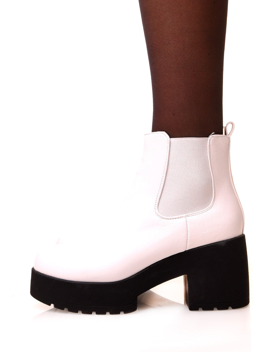 Bottines blanches à plateforme