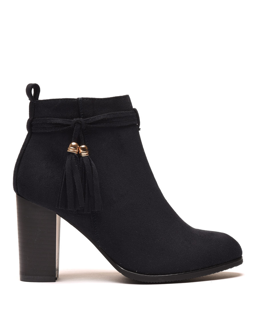 Bottines bleues marine à talons & fines lanières