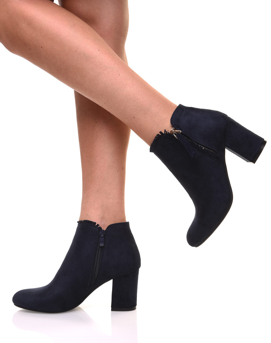 Bottines bleues à petit talon