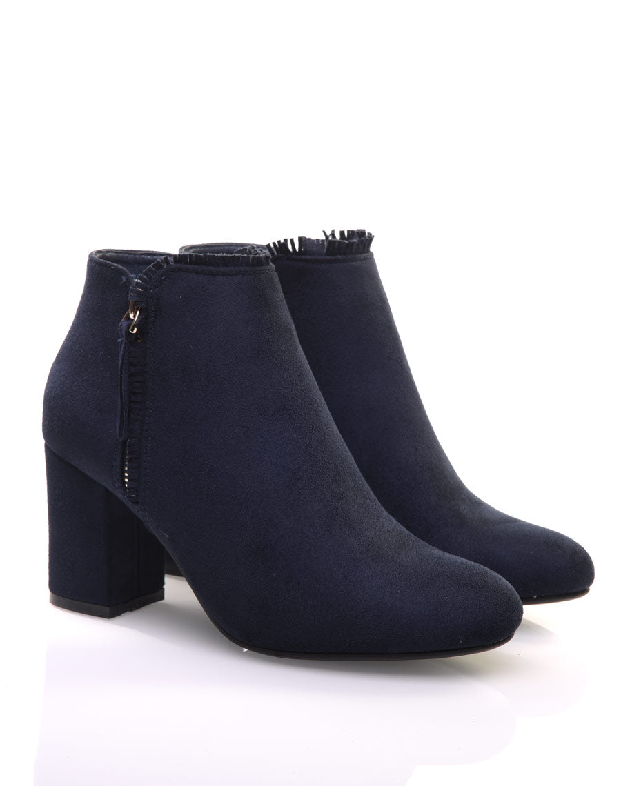 Bottines bleues à petit talon