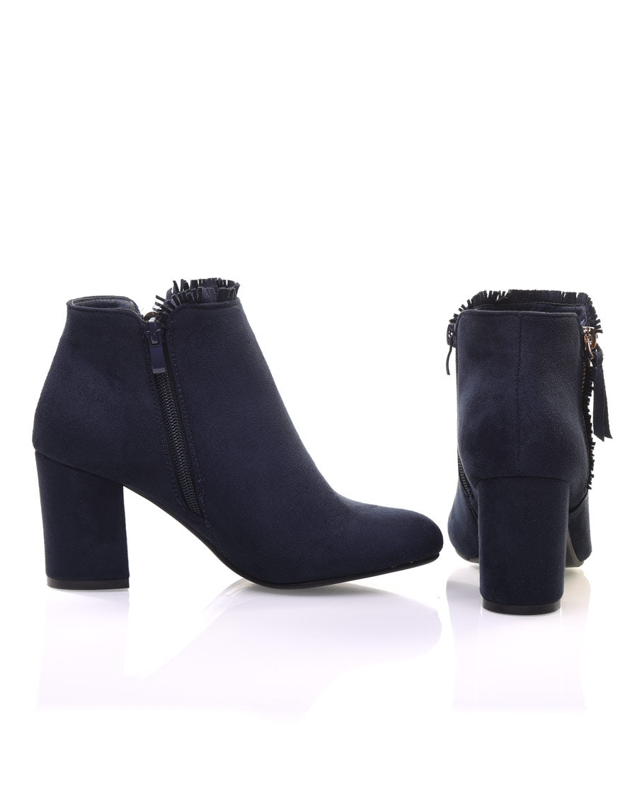 Bottines bleues à petit talon