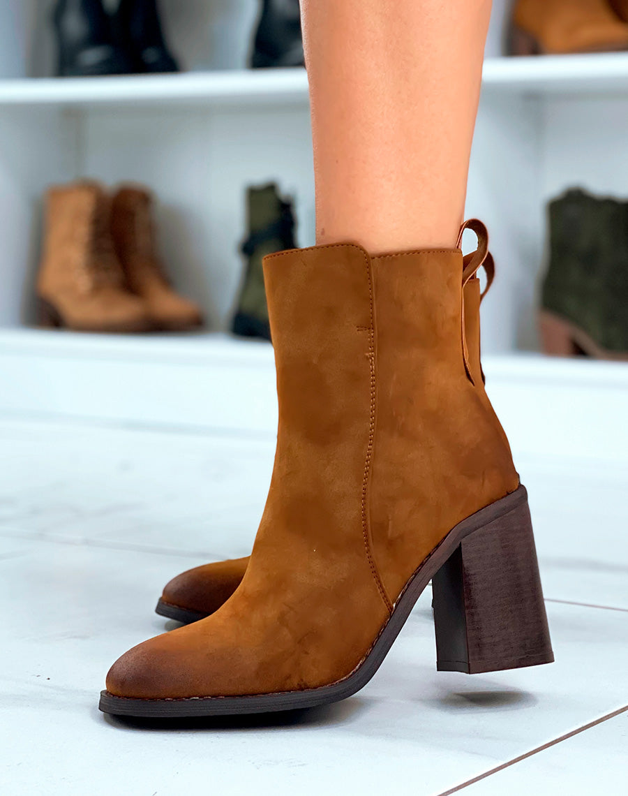 Bottines Camel Classiques : Talon 9cm & Confort Absolu
