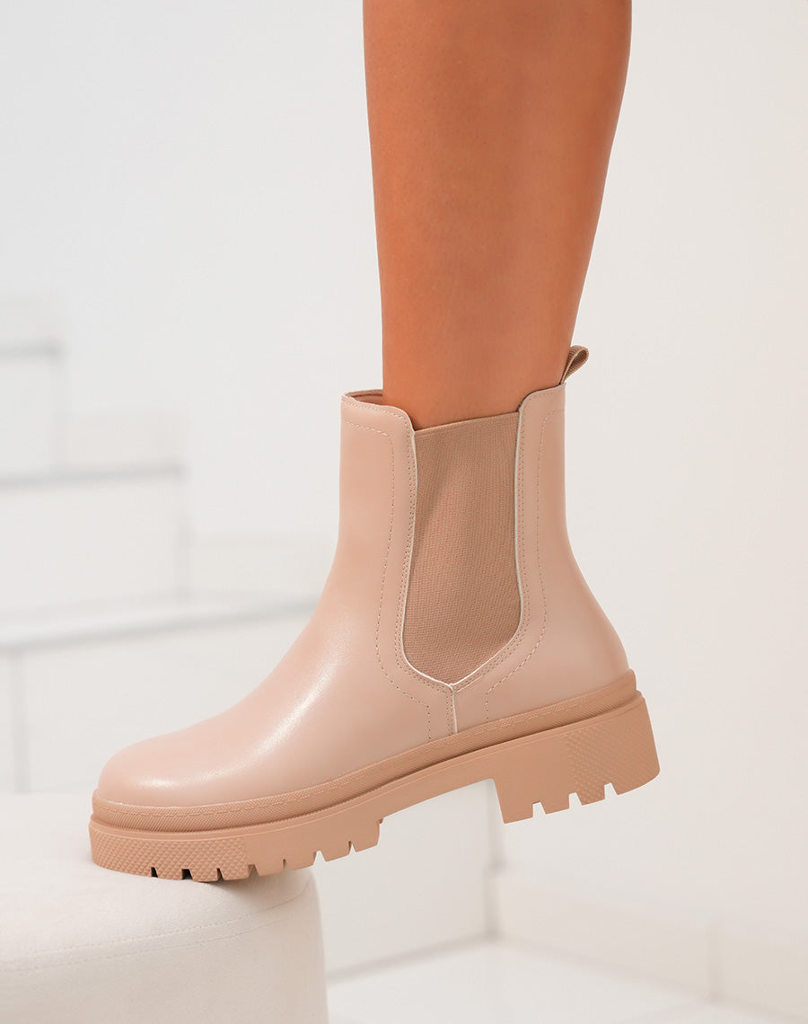 Bottines Chelsea Crème avec Plate-forme pour un Style Tendance