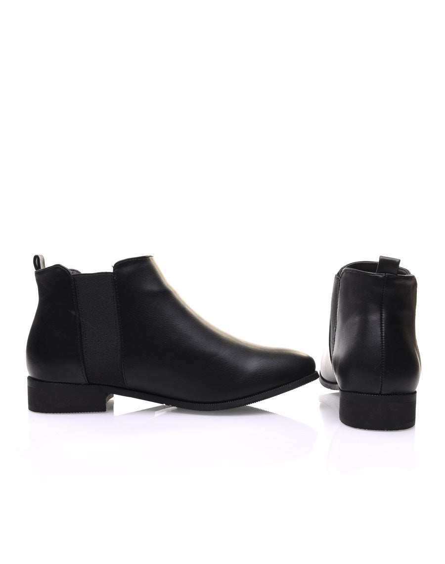 Bottines Chelsea noirs plats