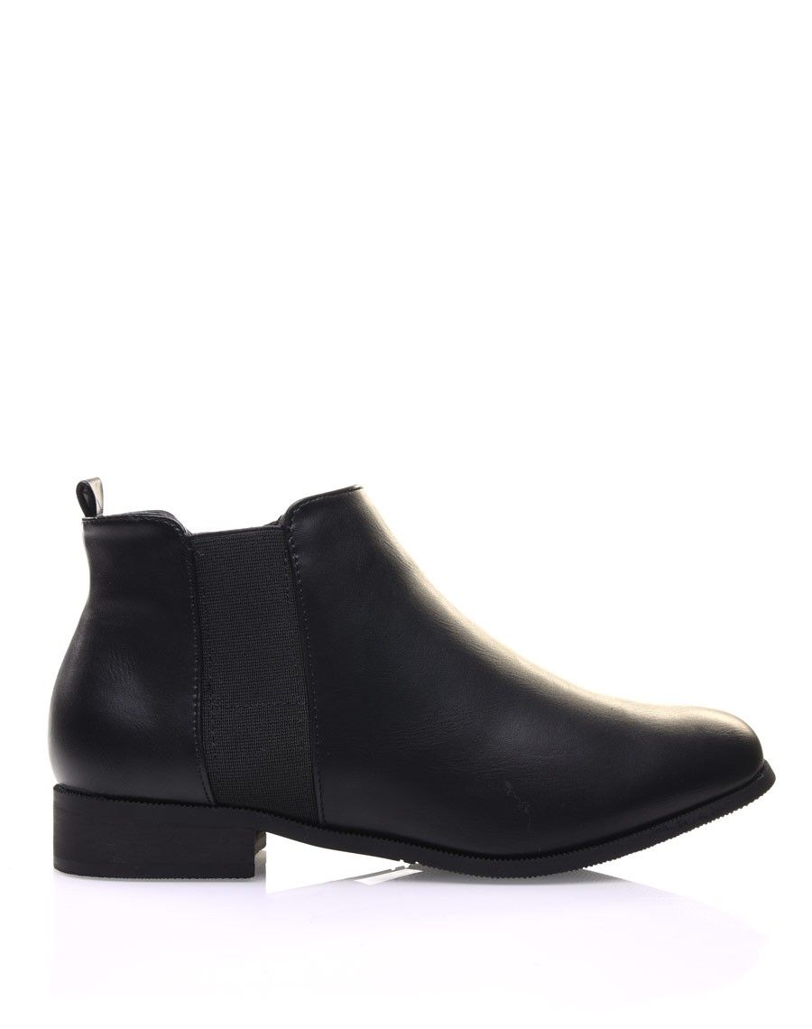 Bottines Chelsea noirs plats
