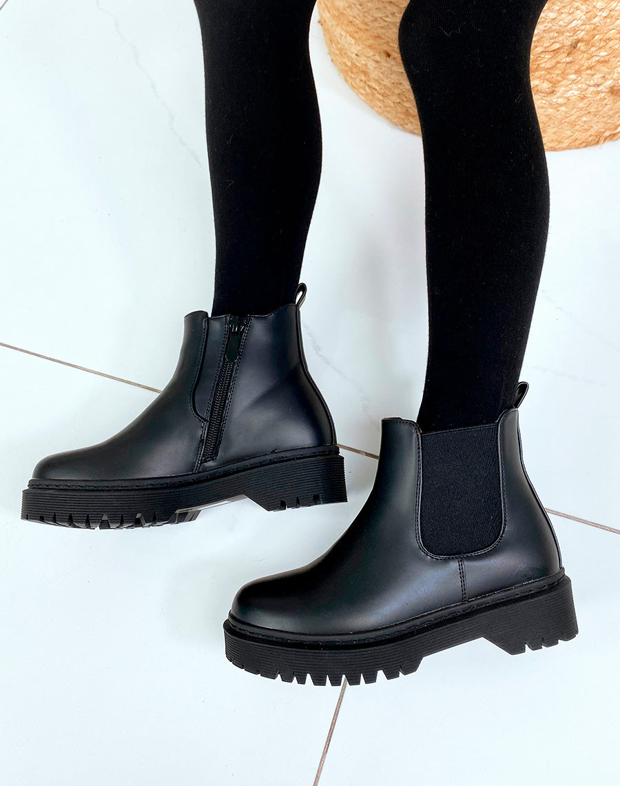 Bottines courtes noires style chelsea boots