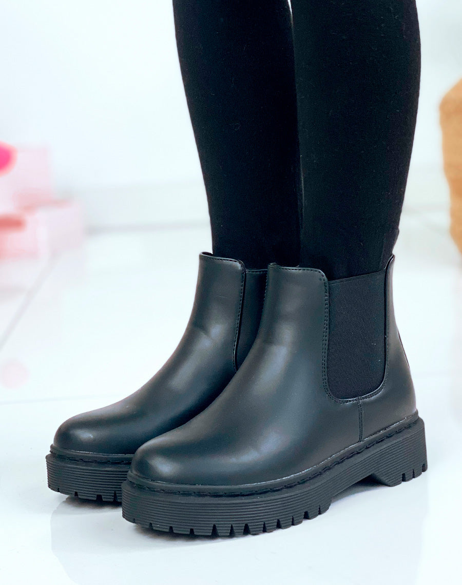 Bottines courtes noires style chelsea boots