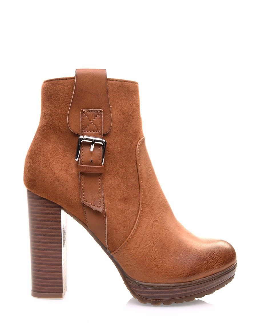 Bottines Amy Camel à Talon