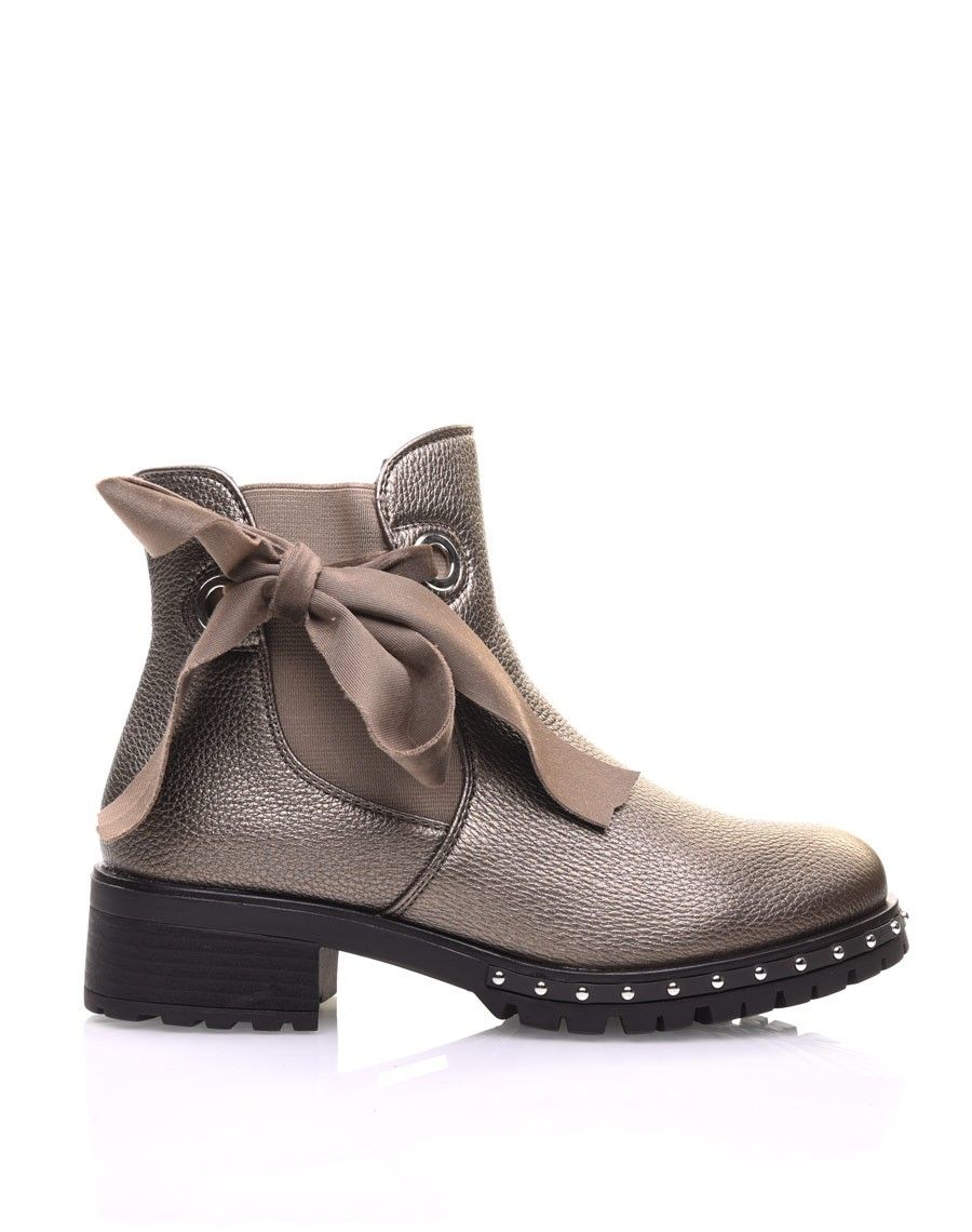 Bottines cuivrées à n?ud