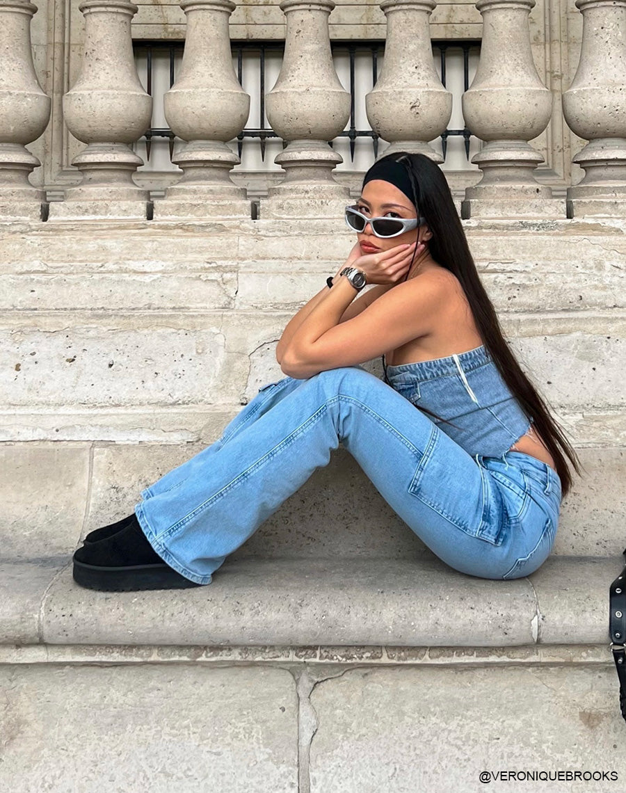 Bottines en suédine noire basses fourrées