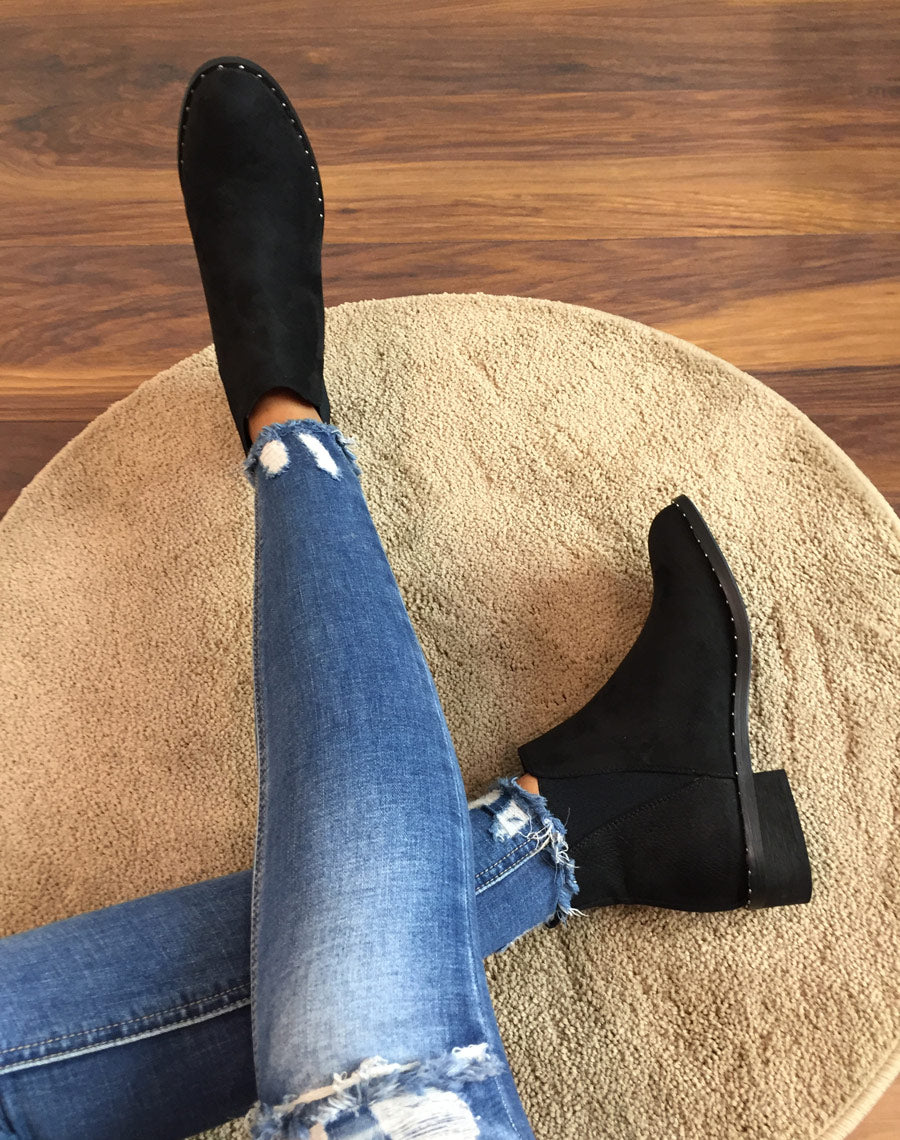 Bottines en suédine noires
