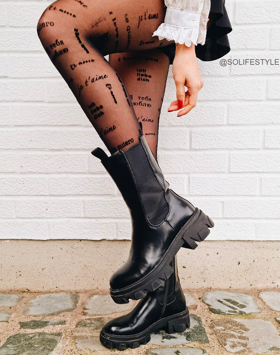 Bottines hautes noires