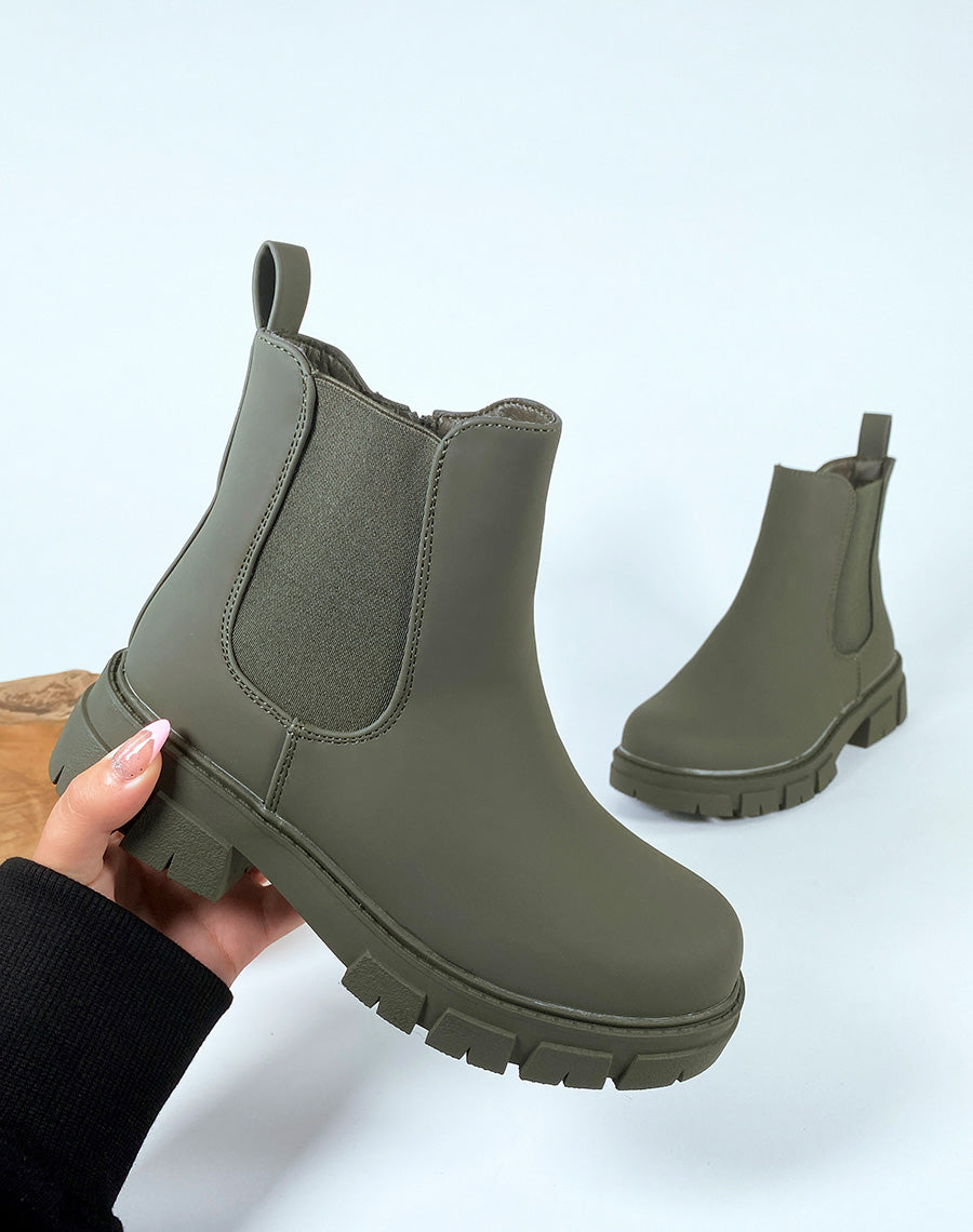 Bottines kaki style chelsea boots