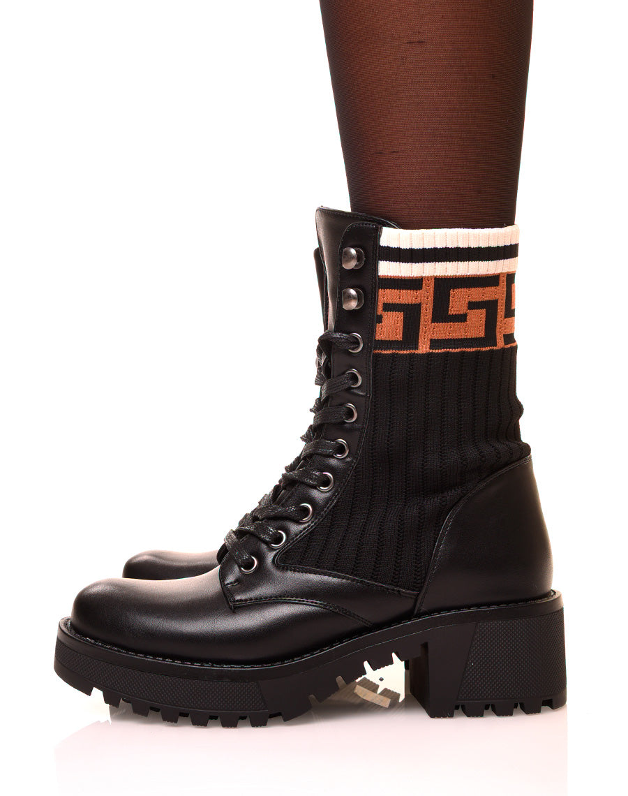 Bottines montantes à lacets