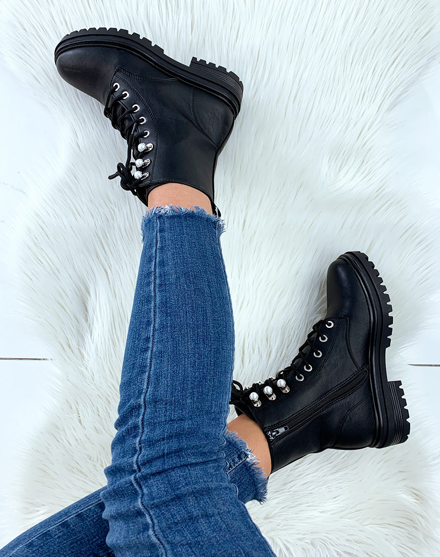 Bottines montantes noires