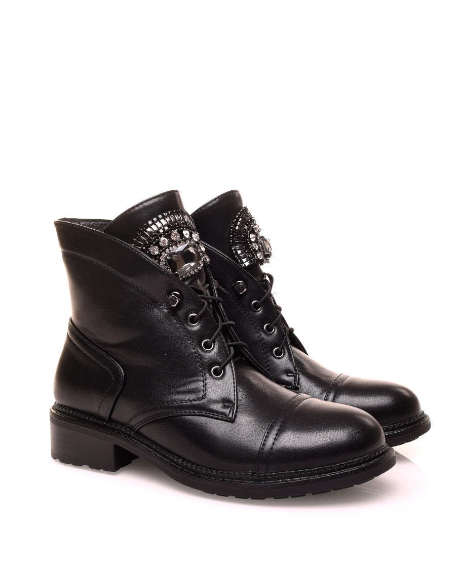 Bottines noire à strass