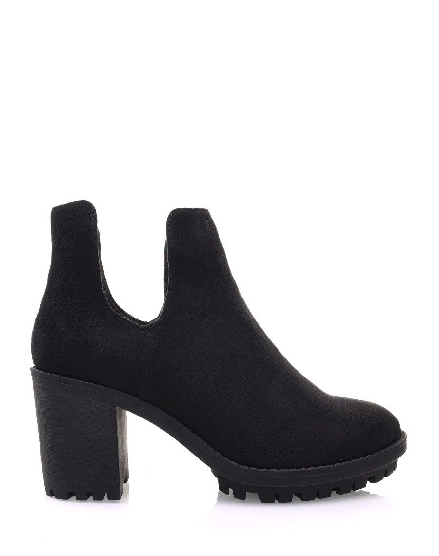 Bottines noires ajourées et semelle crantée