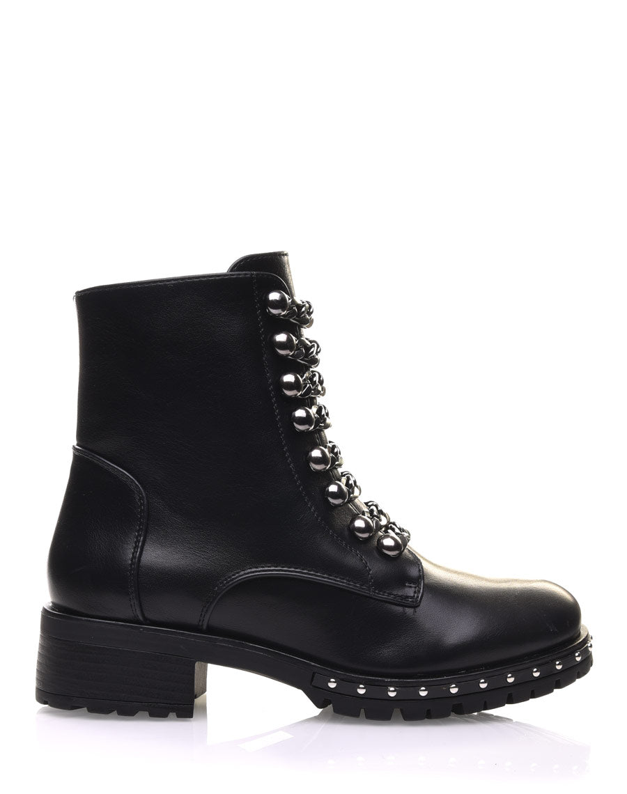 Bottines noires avec chaines