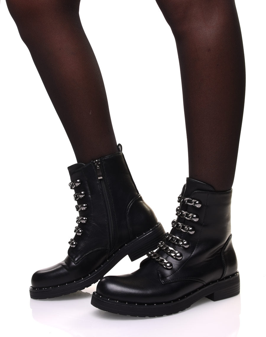 Bottines noires avec chaines