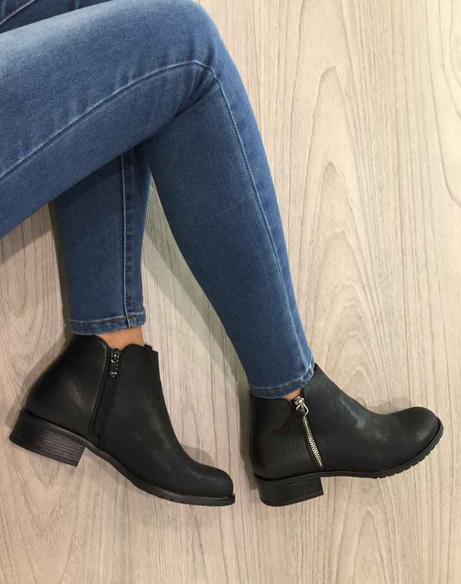Bottines noires bi-matière