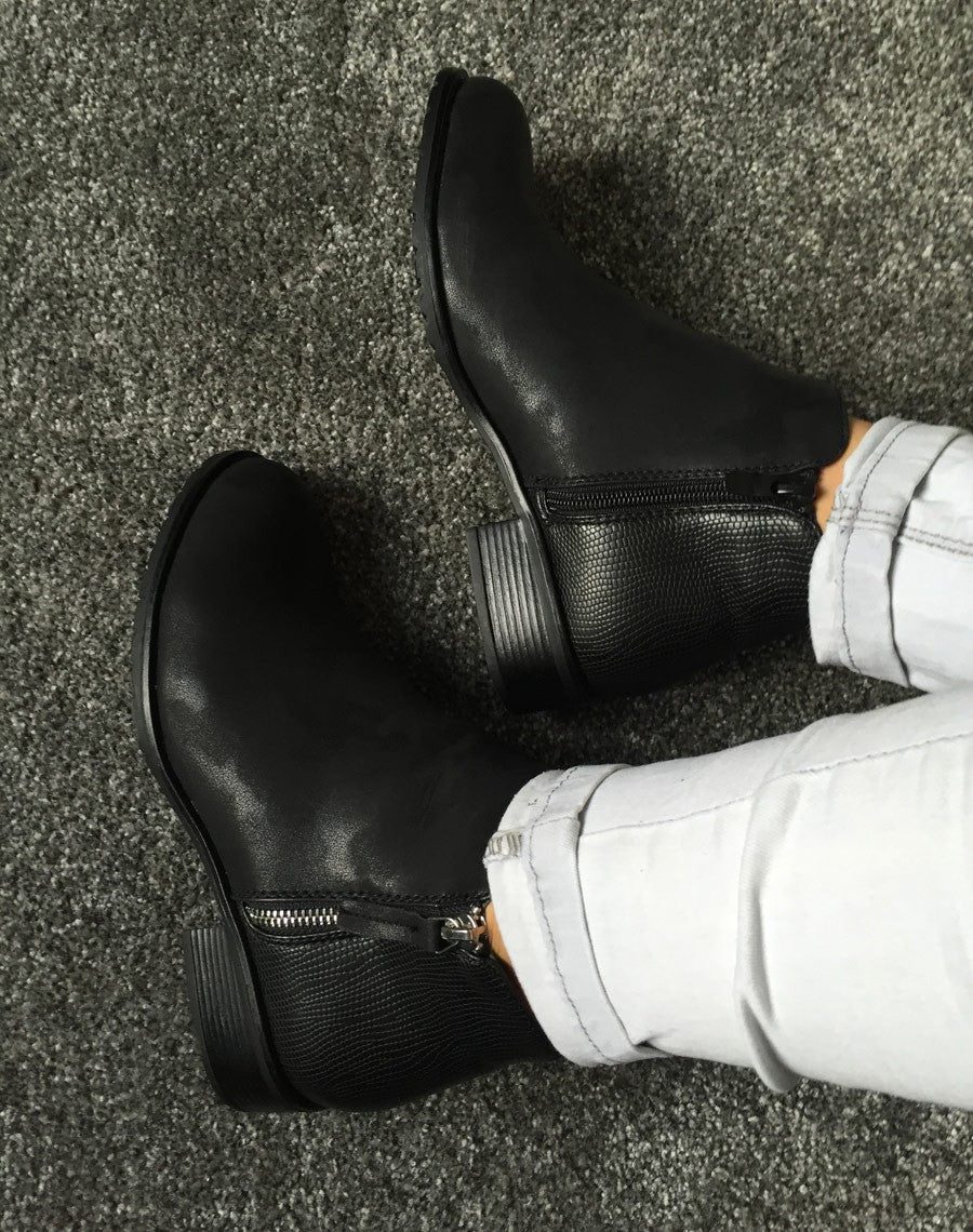 Bottines noires bi-matière