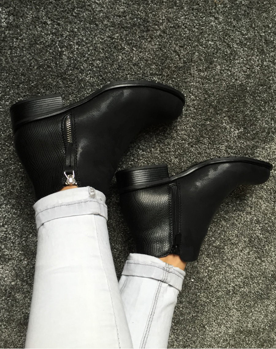 Bottines noires bi-matière