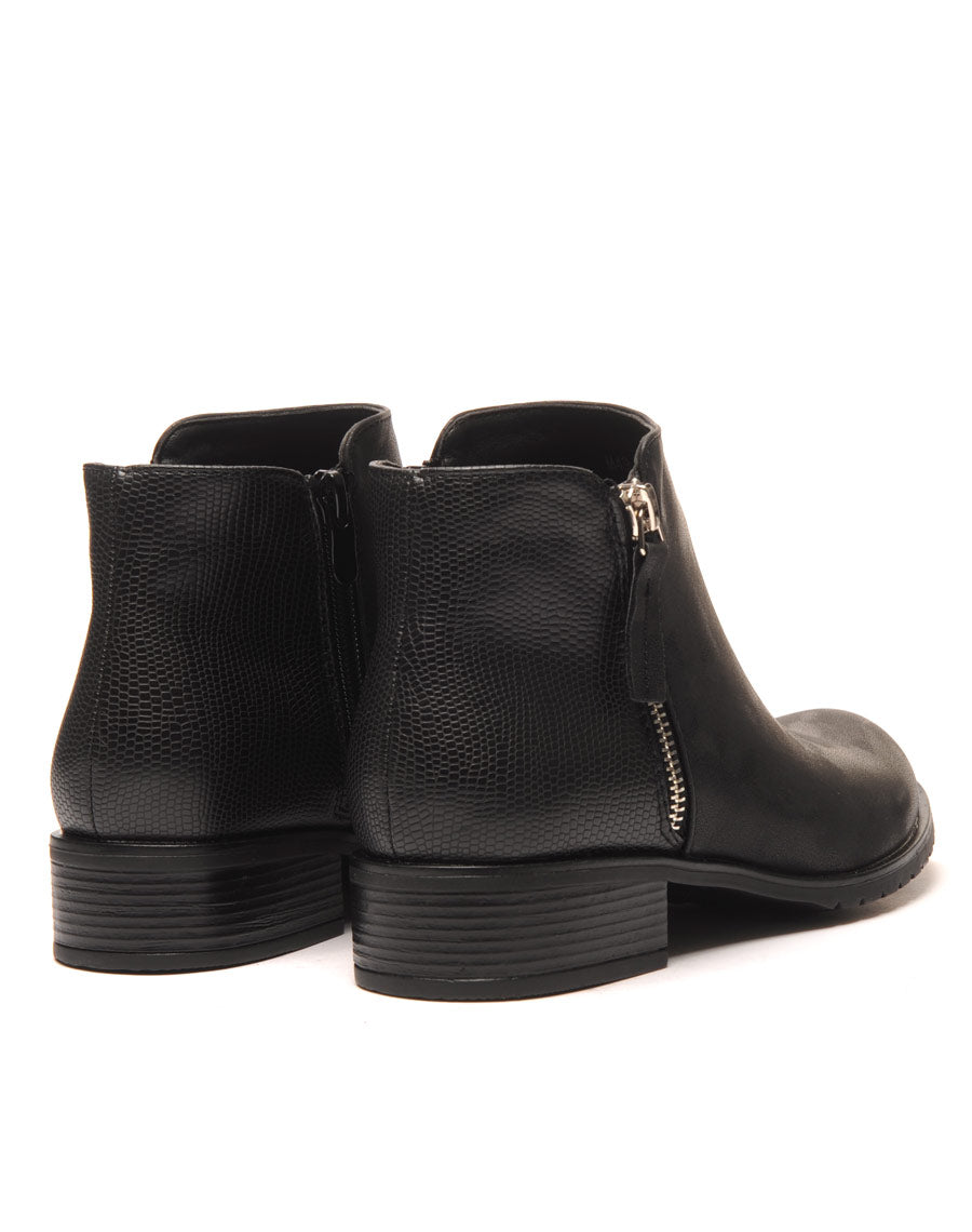 Bottines noires bi-matière