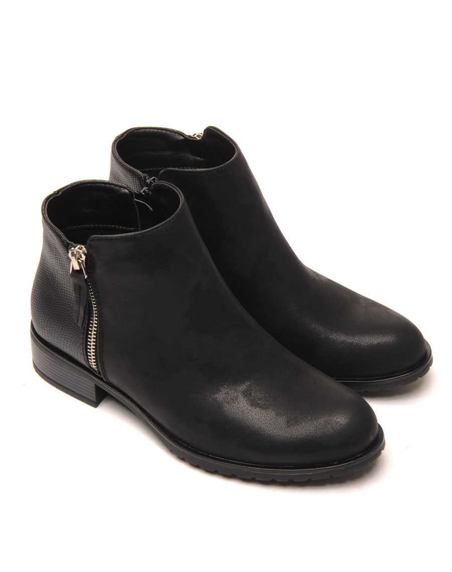 Bottines noires bi-matière