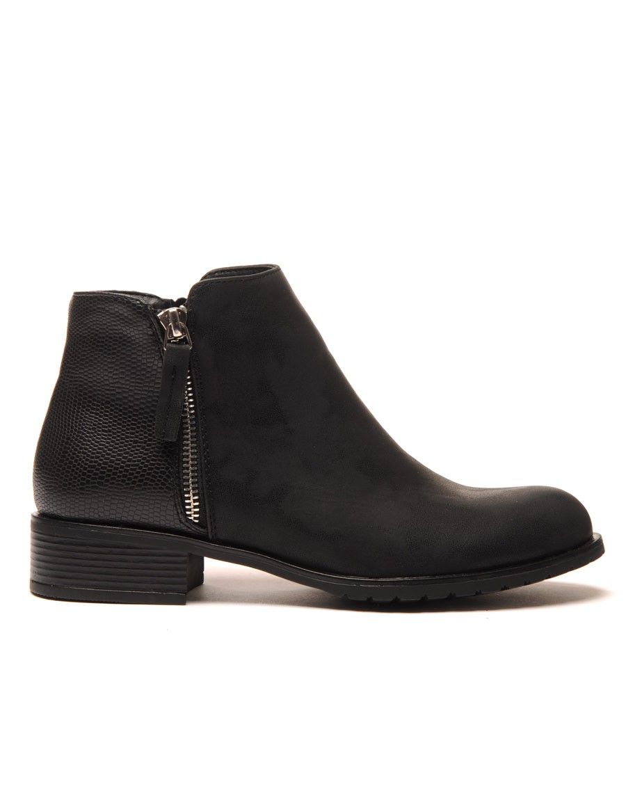 Bottines noires bi-matière