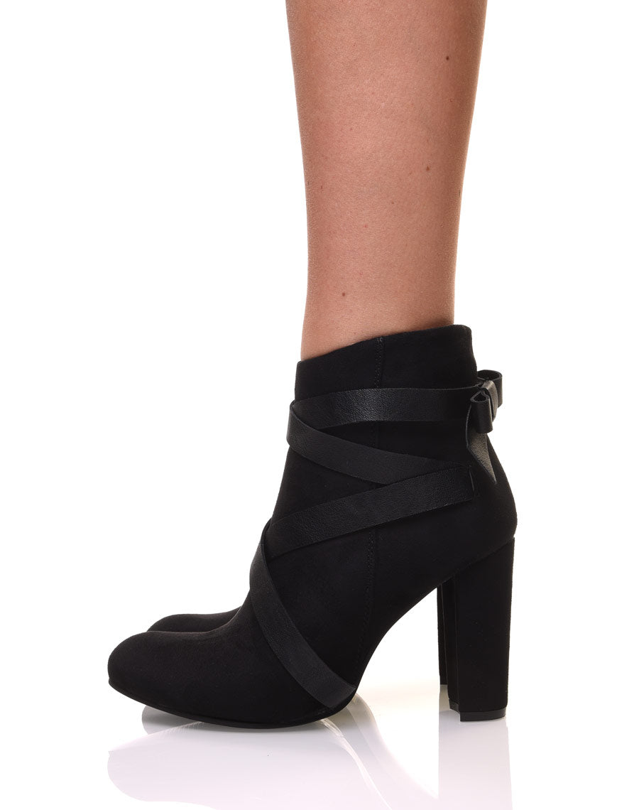 Bottines noires en suédine