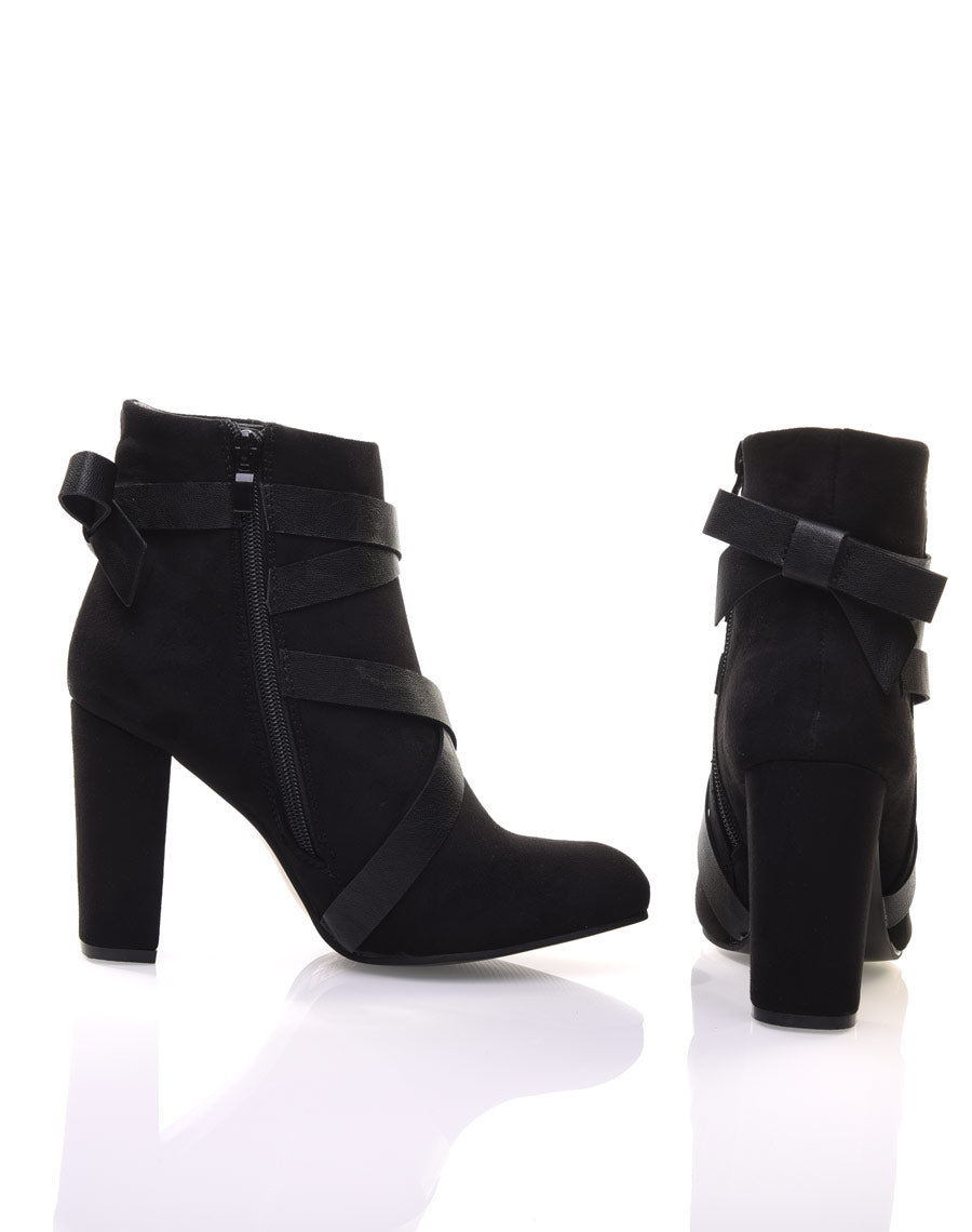 Bottines noires en suédine